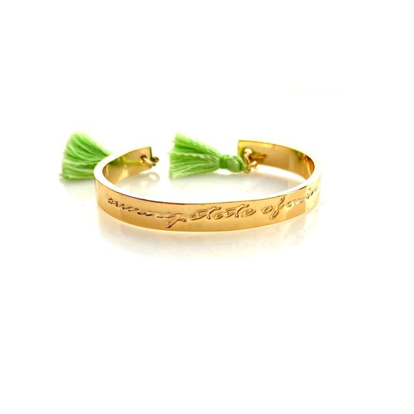 Lilly Pulitzer Sunny State of Mind Green Tassel Gold Tone - Picture 1 of 4
